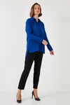 Regular Fit Önü Kısa Arkası Uzun Düz Kadın Gömlek 611GO020 SAKS