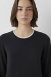 Regular Fit Pamuklu Bisiklet Yaka Kadın Kazak 1711017-900 SİYAH