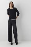 Regular Fit Pamuklu Bisiklet Yaka Kadın Kazak 1711017-900 SİYAH