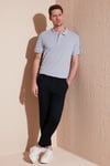 Regular Fit Pamuklu Düğmeli Erkek Polo Yaka T Shirt 5902326 AÇIK GRİ