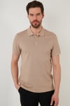 Regular Fit Pamuklu Düğmeli Erkek Polo Yaka T Shirt 5902326 VİZON