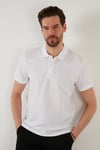 Regular Fit Pamuklu Düğmeli Erkek Polo Yaka T Shirt 5902326 BEYAZ