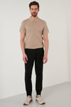 Regular Fit Pamuklu Düğmeli Erkek Polo Yaka T Shirt 5902326 VİZON