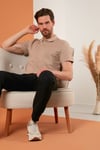Regular Fit Pamuklu Düğmeli Erkek Polo Yaka T Shirt 5902326 VİZON