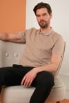 Regular Fit Pamuklu Düğmeli Erkek Polo Yaka T Shirt 5902326 VİZON
