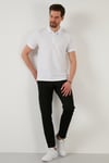 Regular Fit Pamuklu Düğmeli Erkek Polo Yaka T Shirt 5902326 BEYAZ