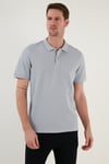 Regular Fit Pamuklu Düğmeli Erkek Polo Yaka T Shirt 5902326 AÇIK GRİ