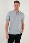 Regular Fit Pamuklu Düğmeli Erkek Polo Yaka T Shirt 5902326 AÇIK GRİ
