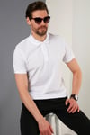 Regular Fit Pamuklu Düğmeli Erkek Polo Yaka T Shirt 5902326 BEYAZ
