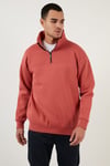 Regular Fit Pamuklu İçi Tüylü Yumuşak Şardonlu Kışlık Erkek Sweat 59053431 Tarçın