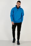 Regular Fit Pamuklu İçi Tüylü Yumuşak Şardonlu Kışlık Erkek Sweat 59053431 Deniz Mavi