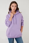 Regular Fit Pamuklu Kapüşonlu Yaka Şardonlu Kışlık Kadın Sweat 5863854 LİLA