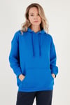 Regular Fit Pamuklu Kapüşonlu Yaka Şardonlu Kışlık Kadın Sweat 5863854 SAKS
