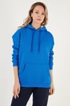 Regular Fit Pamuklu Kapüşonlu Yaka Şardonlu Kışlık Kadın Sweat 5863854 SAKS