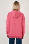 Regular Fit Pamuklu Kapüşonlu Yaka Şardonlu Kışlık Kadın Sweat 5863854 FUŞYA