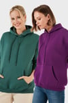 Regular Fit Pamuklu Kapüşonlu Yaka Şardonlu Kışlık 2'li Paket Kadın Sweat 5863854S2 Nefti-Mor