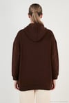 Regular Fit Pamuklu Kapüşonlu Yaka Şardonlu Kışlık 2'li Paket Kadın Sweat 5863854S2 KAHVE-MOR