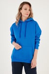 Regular Fit Pamuklu Kapüşonlu Yaka Şardonlu Kışlık Kadın Sweat 5863854 SAKS