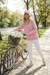 Regular Fit Pamuklu Kapüşonlu Yaka Şardonlu Kışlık Kadın Sweat 5863854 PEMBE