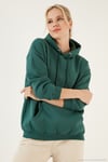 Regular Fit Pamuklu Kapüşonlu Yaka Şardonlu Kışlık 2'li Paket Kadın Sweat 5863854S2 Nefti-Ekru
