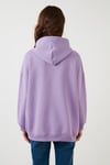 Regular Fit Pamuklu Kapüşonlu Yaka Şardonlu Kışlık Kadın Sweat 5863854 LİLA