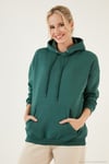 Regular Fit Pamuklu Kapüşonlu Yaka Şardonlu Kışlık 2'li Paket Kadın Sweat 5863854S2 Gri Melanj-Nefti
