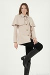 Regular Fit Pelerin Detaylı Düğmeli Kadın Ceket 6927687 TAŞ