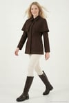 Regular Fit Pelerin Detaylı Düğmeli Kadın Ceket 6927687 KAHVE