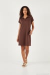 Regular Fit Polo Yaka Mini Kadın Elbise 5866153 KAHVE