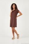 Regular Fit Polo Yaka Mini Kadın Elbise 5866153 KAHVE