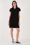 Regular Fit Polo Yaka Mini Kadın Elbise 5866153 SİYAH