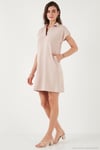 Regular Fit Polo Yaka Mini Kadın Elbise 5866153 TAŞ