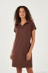 Regular Fit Polo Yaka Mini Kadın Elbise 5866153 KAHVE