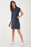 Regular Fit Polo Yaka Mini Kadın Elbise 5866153 FÜME