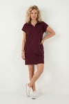 Regular Fit Polo Yaka Mini Kadın Elbise 5866153 BORDO