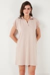 Regular Fit Polo Yaka Mini Kadın Elbise 5866153 TAŞ