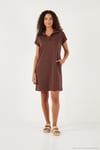 Regular Fit Polo Yaka Mini Kadın Elbise 5866153 KAHVE