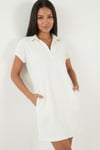 Regular Fit Polo Yaka Mini Kadın Elbise 5866153 EKRU