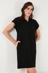 Regular Fit Polo Yaka Mini Kadın Elbise 5866153 SİYAH