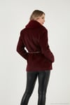Regular Fit Şal Yaka Kemerli Kadın Kaban 6839688 BORDO