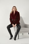 Regular Fit Şal Yaka Kemerli Kadın Kaban 6839688 BORDO