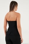 Regular Fit Straplez Yaka Düğmeli Kadın Yelek 6839611 SİYAH