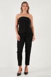 Regular Fit Straplez Yaka Düğmeli Kadın Yelek 6839611 SİYAH