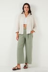 Regular Fit Tek Cepli Önü Kısa Arkası Uzun Krinkıl Kadın Gömlek 6772752 TAŞ