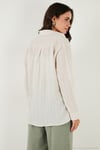Regular Fit Tek Cepli Önü Kısa Arkası Uzun Krinkıl Kadın Gömlek 6772752 TAŞ