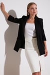 Regular Fit Truvakar Kol Klasik Kadın Ceket 6056697 SİYAH