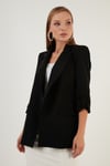 Regular Fit Truvakar Kol Klasik Kadın Ceket 6056697 SİYAH