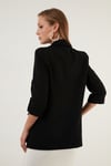 Regular Fit Truvakar Kol Klasik Kadın Ceket 6056697 SİYAH