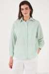 Regular Fit Uzun Kollu Çizgili Kadın Gömlek 6772875 BENETTON