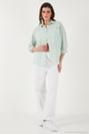 Regular Fit Uzun Kollu Çizgili Kadın Gömlek 6772875 BENETTON